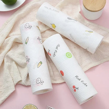 Printed Disposable Kitchen Tissue Cloth Roll - Super Absorbent and Non-Woven Wipes